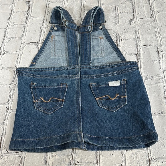 7 For All Mankind 7FAM Blue Jean Denim Overall Jumper Dress size 18 months - Picture 2 of 14